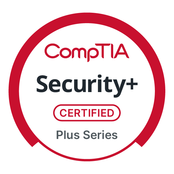 CompTIA Security+ ce certification badge, issued by CompTIA